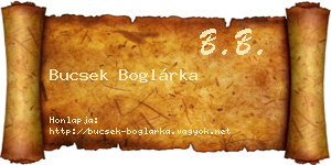 Bucsek Boglárka névjegykártya