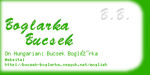 boglarka bucsek business card